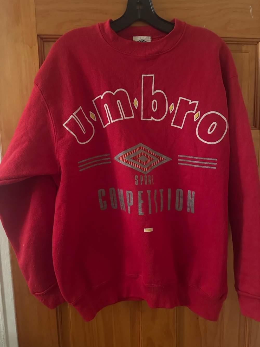Umbro Red Crewneck Sweatshirt with Competition Graphic